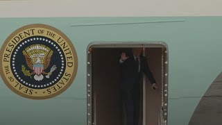 President Biden flies out of SFO on Air Force One after visit for APEC [upl. by Ragnar]