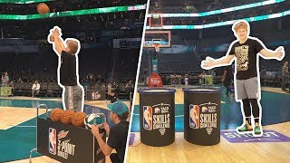 Playing in the OFFICIAL NBA ALL STAR Skills Challenge  3PT Contest 2019 [upl. by Ainimreh949]