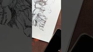 Erens Titan from Attack on titans 🗿 eren aot aotedit sketch art drawing [upl. by Curnin]