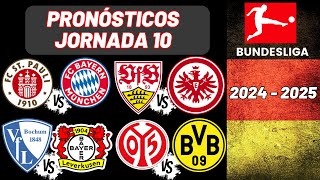 Pronósticos Bundesliga Jornada 10  Liga Alemana 20242025 [upl. by Fisch140]