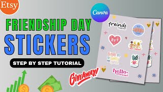 Digital Stickers  How To Create amp Sell Stickers Using Canva  Giveaway [upl. by Oswin]