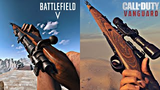 BATTLEFIELD V vs CALL OF DUTY VANGUARD  KAR98K AND 1911 Inspect and Reload Animations [upl. by Lehcir]