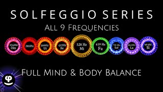 Deep Sleep  All 9 Solfeggio Frequencies  Black Screen  Binaural Beats [upl. by Manville]