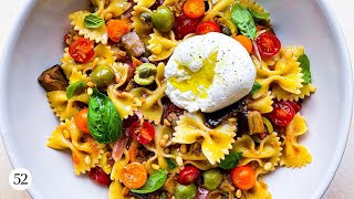 Roasted Caponata Pasta with Buttery Burrata shorts [upl. by Trimmer]