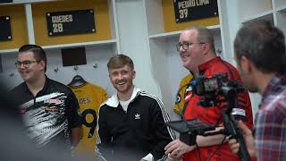 BTS AT MOLINEUX 🎥  Stephen Bunting and Gian van Veen take on Wolves stars [upl. by Hale461]