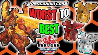 EVERY DRAGONOID CORE RANKED FROM WORST TO BEST Bakugan Evolutions [upl. by Yoccm]