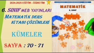 6 SINIF MEB DERS KİTABI KÜMELER ALIŞTIRMALAR SAYFA 70  71 [upl. by Ynoffit]