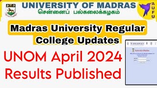 Madras University April 2024 Exam Result Published How to Check [upl. by Favin]