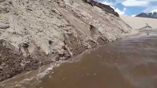 sloughing sand Medano Creek Great Sand Dunes National Park and Preserve [upl. by Eelrefinnej]