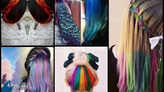 Hair Color Trends  Hidden Hair Color Peekaboo Hair Color amp Rainbow Hair [upl. by Yanaton554]