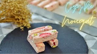 Homemade Strawberry Nougat with Marshmallow  Easy and Lovely ❤️ [upl. by Ydna]