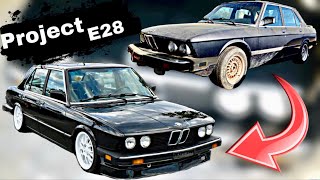 BMW E28 Build Transformation 1 year Progress in 8 Minutes [upl. by Limber]