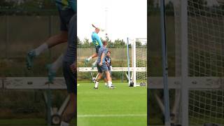 Erling Haalands INSANE LEAP to score header in Man City training 😱 shorts [upl. by Pallua]