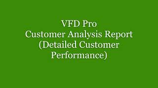 Customer Analysis Report VFD Pro [upl. by Ramak907]