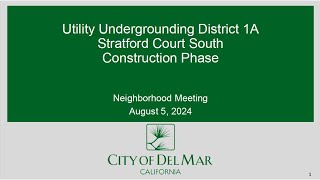 Stratford Court South Undergrounding District Neighborhood Meeting [upl. by Stalk]