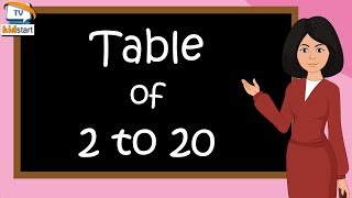 Table of 2 to 20  multiplication table of 2 to 20  rhythmic table of two to twenty  kidstart tv [upl. by Aneed]