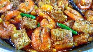 অনুষ্ঠান বাড়ির এঁচোড় চিংড়ির আসল রেসিপি  Echor Chingri Recipe with Special Masala [upl. by Topper]