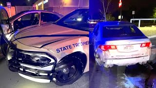 BEST PURSUITS 2023 Crashed Police Cars Suspects get KARMA [upl. by Ilatfan]