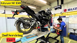 Suzuki Gixxer SF 150 second servicing and maintenance video  Full cost breakdown  Motovlog [upl. by Vladimar]