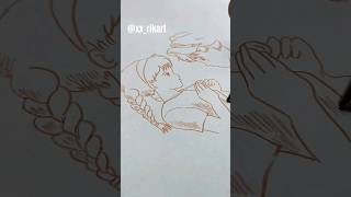 Quick colored pencil sketch ✏❤drawing ghibli art anime sketch artist painting youtubeshorts [upl. by Sauder]