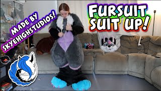 Skyehighstudios fursuit suit up How to wear my fursuits [upl. by Kind]