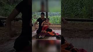 mother 3 days of heavy rain with her 5 month old son completing the roof Part19single mom shorts [upl. by Eintruoc]