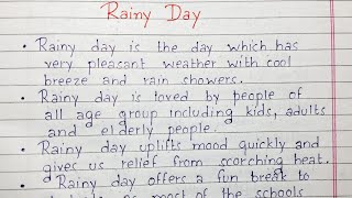 Write 10 lines on Rainy Day  Essay On Rainy Day [upl. by Ayhtak]