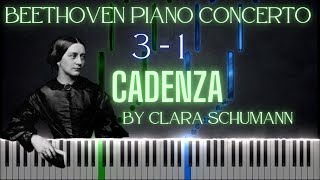 Clara Schumann Cadenza For Beethovens Piano Concerto No 3 Op 37 Movement 1 [upl. by Idnarb932]