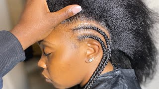 How to do Comb Stitched Braids  20 Feedin Braids [upl. by Merriman]