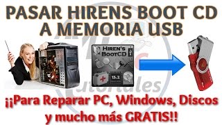 Tutorial Como pasar Hirens Boot CD a USB  Recuperar Contraseña Windows  Reparar Memorias [upl. by Lledualc875]