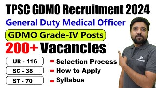 TPSC GDMO Recruitment 2024  GDMO GradeIV Posts 2024  Medical Officer Health amp Family Welfare Jobs [upl. by Inohtna]