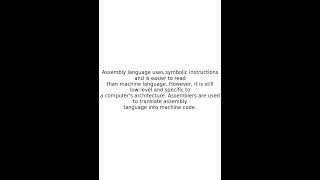 Assembly Language Interesting facts facts [upl. by Lihas95]