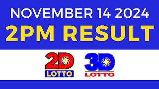 2pm Lotto Result Today November 14 2024  PCSO Swertres Ez2 [upl. by Trimble]