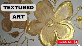 Diy textured art  3D plaster painting on canvas  spackle art [upl. by Reames]