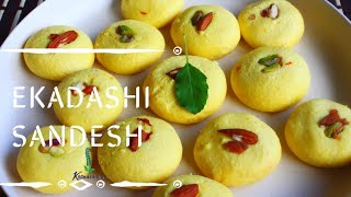 Sandesh Recipe  How to make Sandesh  Bengali Sweet Kesar Sandesh  Ekadashi Vrat Recipes [upl. by Agbogla]