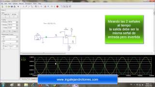 Amplificador operacional como Inversor y No inversor en Circuit Maker [upl. by Neellek]