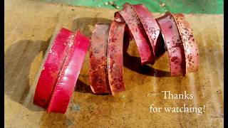 red heat patina on foldformed copper bracelet [upl. by Cross588]