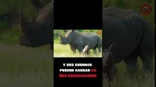 La FUERZA BRUTA de los RINOCERONTES 🦏💪 rinoceronte fuerzabruta animalessalvajes shorts [upl. by Kimbell]