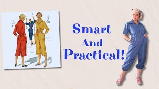 1950s boiler suit  Making stylish and practical overalls [upl. by Sneed]