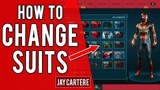 SpiderMan PS4 Tutorial  How To Change Suits  How To Equip Different SpiderMan Suits [upl. by Putscher428]