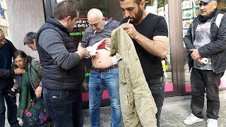 В Брюсселе сторонники и противники Эрдогана устроили драку с поножовщиной [upl. by Aile]