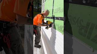 Installing vinyl siding with cordless roofing nailer [upl. by Ahteres95]