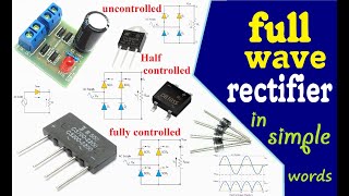 Full Wave Rectifier  in Simple words uncontrolled  Half controlled amp fully controlled [upl. by Levesque547]