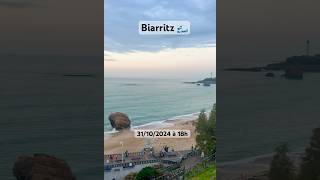 Lumières et Vagues 🌊 L’Atlantique s’illumine à Biarritz 🌅🤩💙 [upl. by Ycniuqed823]