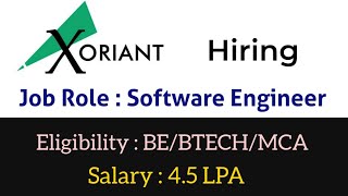 Xoriant Hiring Freshers for the Role of Software Engineer  Software [upl. by Ambrogio516]