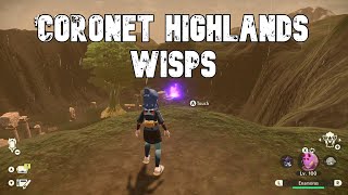 All Coronet Highlands Wisp Locations  Pokemon Legends Arceus PLA [upl. by Ahsele]