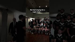 Aotearoa 🎶 allblacks rugbyunion teamphoto maori rugby singing [upl. by Ellehcear]