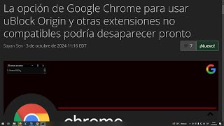 La opción de Chrome para usar uBlock Origin podría desaparecer pronto [upl. by Wurster]