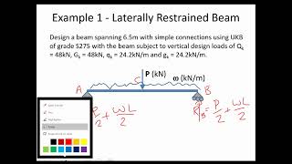 Lecture 4 Beam Design Part 2  laterally restrained steel beam example [upl. by Wanfried]