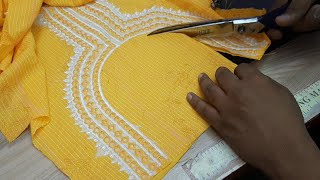 Kadai Wale Suit Ka Gala Kaise Banaen  Work Wala Gala Kaise Banaye  How To Make Embroidery Neck [upl. by Drake]